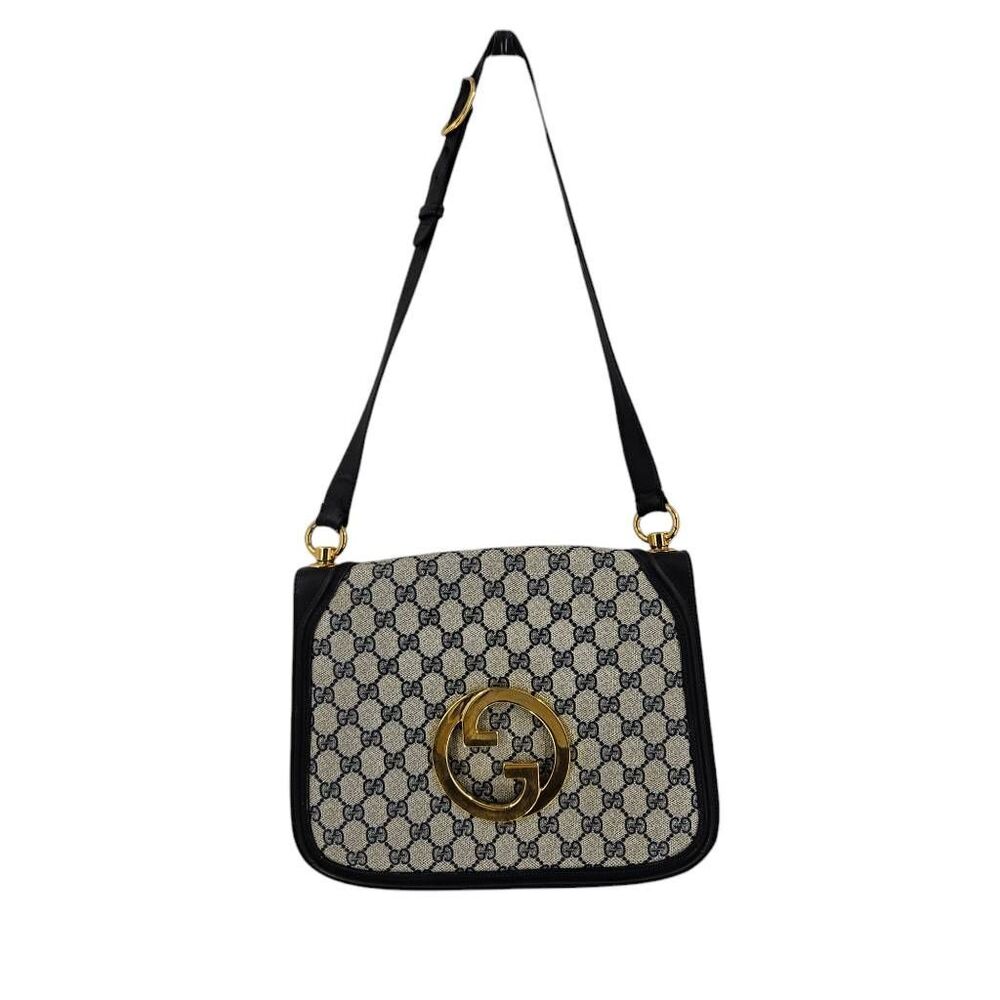 Vintage Gucci Blondie Navy GG Medallion Shoulder Bag 1970s